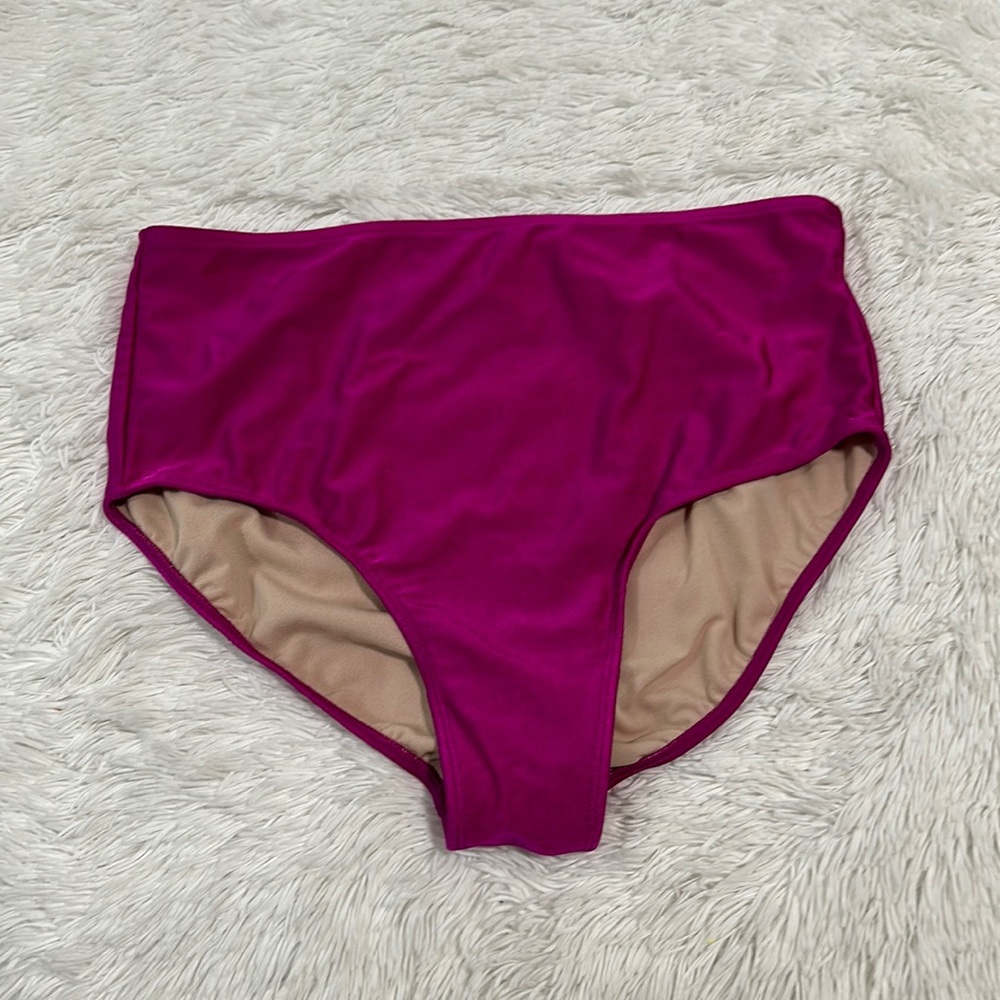 Albion Magenta High-Waist Bikini Bottoms